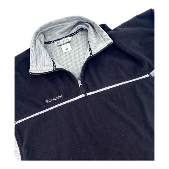 Columbia Long Sleeve Sweatshirt Quarter Zip Fleece Pullover Black Mens Sz Large - Picture 5 of 13